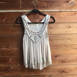Intimately Sheer Sequin Tank Top silver mesh